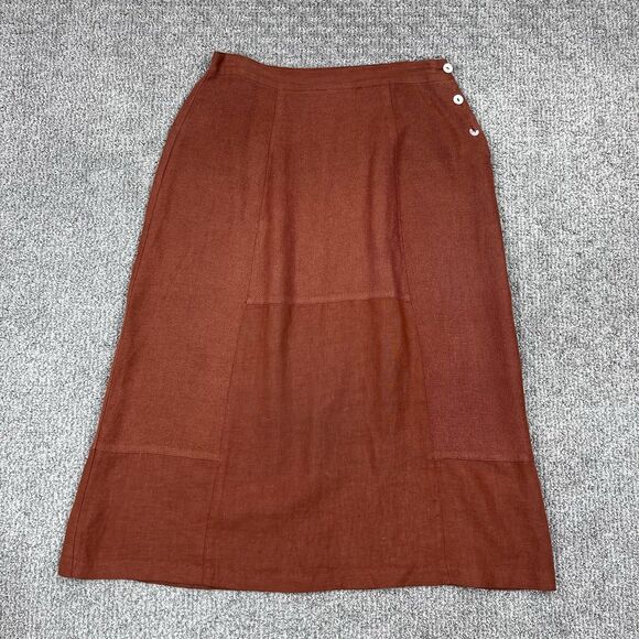 Habitat Dresses & Skirts - Habitat Skirt Womens Medium Brown Linen A Line Maxi Lagenlook Boho USA Casual